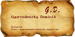 Gyurcsánszky Dominik névjegykártya